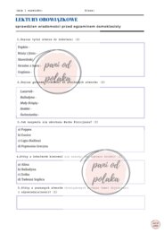 Sprawdzian z lektur-egzamin ósmoklasisty