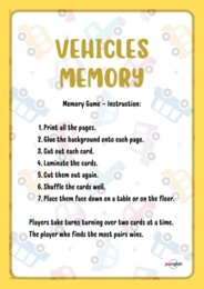 Vehicles (pojazdy) - Memory Game