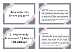 50 Flashcards Jobbintervju / Fiszki / Norweski / Rozmowa o pracę