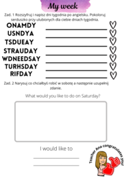 My Week - klasy 1-3