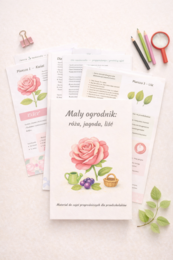 Mały ogrodnik: róża, jagoda, liść