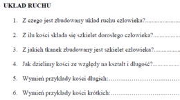 Układ ruchu - karta pracy