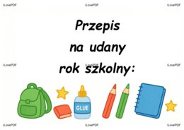 Przepis na udany rok szkolny