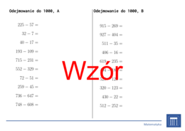Odejmowanie do 1000 | matematyka | 26 kolumn