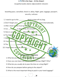 "English at the Airport - Angielski na lotnisku– Słówka, Dialogi i Ćwiczenia na poziomie A2-B1, do nauki w szkole i samodzielnie