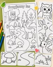 Kolorowanka. Przyjazny las