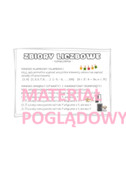 Zbiory, przedziały - notatka, plansza, gazetka. Szkoła ponadpostawowa.