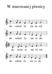 W murowanej piwnicy-nuty. Solmizacyjne nazwy dźwięków.