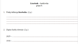 Liczebnik kartkówka klasa 4
