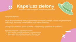 Prezentacja Kapelusze de Bono"- materiał na zajęcia wychowawcze, terapii pedagogicznej