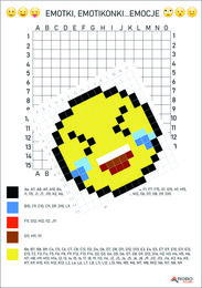 Kodowanki, emotki, emotikonki, odkoduj emocje. Kodowanie, pixel art- zestaw 6 kodowanek.
