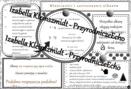 Sketchnotka - notatka „Właściwości i zastosowanie alkanów” wykonana w power point do edycji. Chemia 8, „Węglowodory”