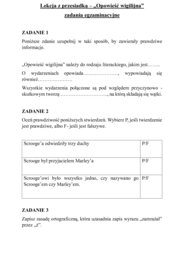 „Opowieść wigilijna” – lekcja z przesiadką- pytania egzaminacyjne.