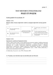 📃Test historycznoliteracki – język polski – matura  Pozytywizm