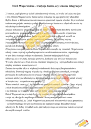 Dzień Wagarowicza  - tradycja buntu, czy szkolna integracja. Czytanie ze zrozumieniem kl. 6-8 (godzina wychowawcza).