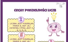 Cechy podzielności liczb, notatka+karta pracy