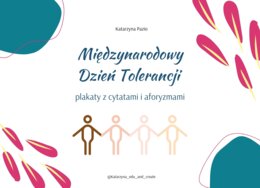 Tolerancja - plakaty z cytatami i aforyzmami