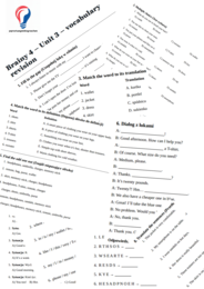 Brainy 4 – Unit 3 – vocabulary revision
