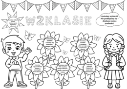 W Drugiej klasie– gazetka do kolorowania z wartościami lub karta pracy dla dzieci| 25 stron w rozmiarze A4 i mniejszym