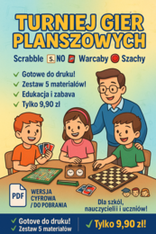 Turniej gier planszowych (scrabble, Uno, warcaby, szachy).