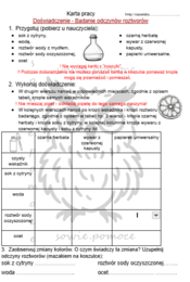 Badanie odczynu roztworów - kartay pracy