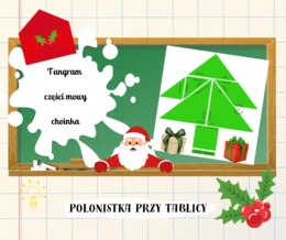 Części mowy tangram choinka wersja zielona