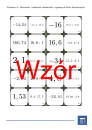 Domino - Mnożenie i dzielenie dodatnich i ujemnych liczb dziesiętnych | matematyka