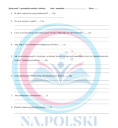 Katarynka - sprawdzian z wiedzy o lekturze