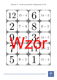 Domino - Odejmowanie do 20 | matematyka