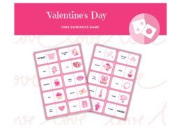 Valentine's Day Dominoes - Domino na Walentynki, język angielski