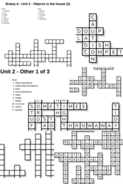 Brainy 6 – Unit 2 – krzyżówki – Objects in the house (2)/Other