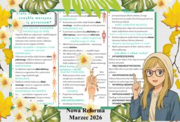 Sketchnotka/notatka - dla ucznia i przypomnienie dla nauczyciela w pdf. Temat "Ciało człowieka  niezwykła maszyna. Jak się poruszam?". Przyroda 4. "Odkrywam przyrodę" zgodna z wydawnictwem Nowa Era. Dział "Jak działa moje ciało?".