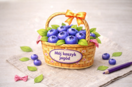 Zrób własny koszyk jagód [Wycinanka]