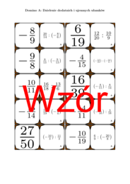 Domino - Dzielenie dodatnich i ujemnych ułamków | matematyka