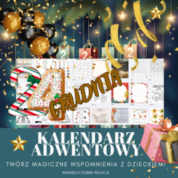 KALENDARZ ADWENTOWY, Boże Narodzenie, Zima, Święta, zadania, klasa 1, 2, 3, zerówka