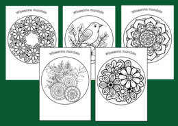 Wiosna – kolorowanka – MANDALA – biblioteka – świetlica – gazetka – mandale – kolorowanki - 52 szt.