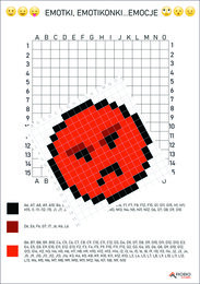 Kodowanki, emotki, emotikonki, odkoduj emocje. Kodowanie, pixel art- zestaw 6 kodowanek.