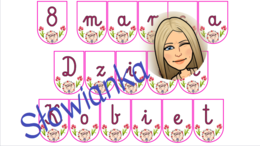 Dzień Kobiet - napis na girlandzie