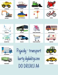 TRANSPORT- POJAZDY karty dydaktyczne