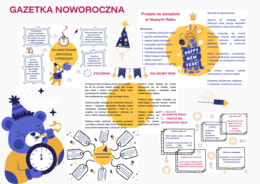 Zestaw gazetek - noworoczna, zimowa, walentynkowa, Międzynarodowy Dzień Języka Ojczystego