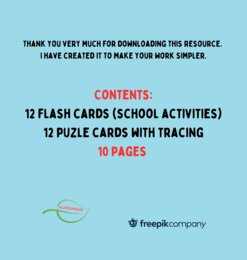 School Activities Part 1: Back to school Flash Cards & Tracing Puzzle Czynności wykonywane w szkole część 1.