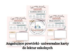 Angażujące powtórki- uniwersalne karty do lektur szkolnych