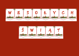 WESOŁYCH ŚWIĄT – Boże Narodzenie – GIRLANDA – biblioteka – świetlica – przedszkole – gazetka – wersja 4