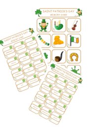 Memory game St Saint Patrick's Day/ Gra Pamięć Dzień Świętego Patryka 17 marzec Dobre dla SPE