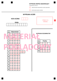 Karta odpowiedzi egzamin ósmoklasisty matematyka 2021-2024