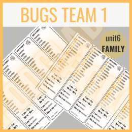 Bugs Team 1 unit 6 FAMILY- zakładki do książki