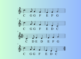 W murowanej piwnicy-nuty. Literowe nazwy dźwięków.