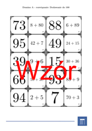 Domino - Dodawanie do 100 | matematyka