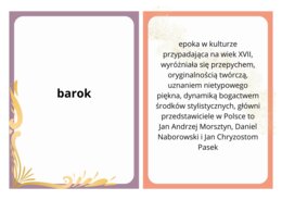 Pakiet fiszek do nauki, renesans, barok, oświecenie, pdf 40 fiszek!