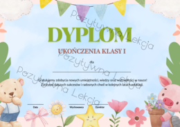 Dyplomy na zakończenie roku szkolnego dla klas I-VIII